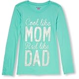 THE CHILDREN'S PLACE(ザ・チルドレンズプレイス) グリッターグラフィックティ シーフロスト トップス長袖Tシャツ 5～6歳【並行輸入】