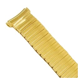 Watch Band Expansion Metal Stretch Gold Plated Curved Ends fits 16mm to 20mm