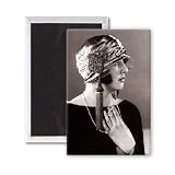 Hat fashion - April 1924 - 3x2 inch Fridge Magnet - large magnetic button - Magnet