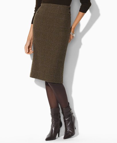 Lauren by Ralph Lauren Skirt, Arisa Tweed Pencil CHOCOLATE MULTI