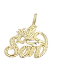 # 1 Son Charm 14k Yellow Gold Pendant 1.00 inch