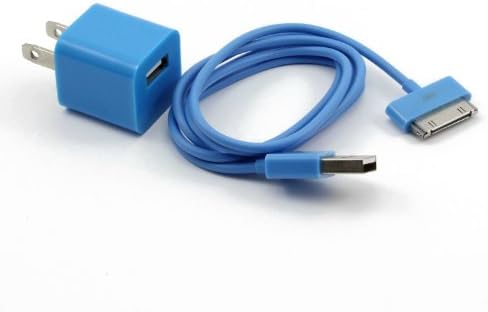 CTRLS® Wall Plug+ 3ft Cable for iPhone 4 4S 3GS Blue