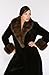 Black Sheared Mink Coat with Sable Trimmed Collar and Cuffs.