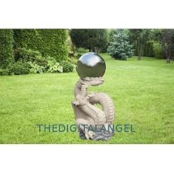 Daros the dragon statue home garden sculpture w orb New (The Digital Angel)