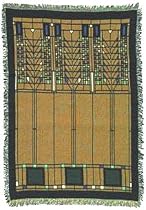 Frank Lloyd Wright Tree of Life Cotton Tapestry Throw Blanket