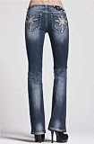 413O6mB9tuL. SL160  Miss Me Jeans JP5363B DK 28D Bootcut Dark Blue, Back Pockets with Embroidered Flower with Crystals