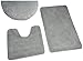 Dainty Home 3-Piece Bath Set with Rug/Contour/Lid Cover, Silver