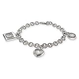 Chopard Inspired Floating CZs Sterling Silver Charm Bracelet