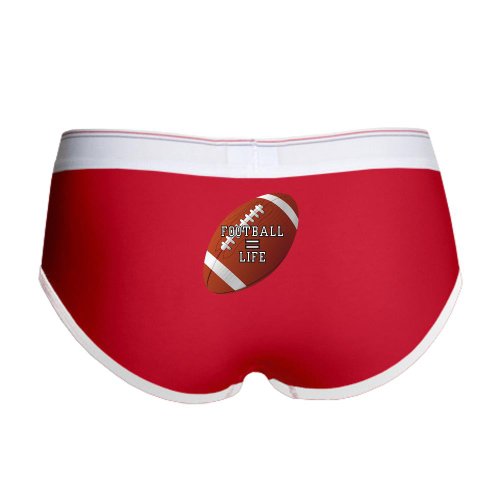 Artsmith, Inc. Women's Boy Brief Underwear Football Equals Life - Red/White, Large