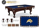 PT9-ECS 9' Elmhurst Legs and Cinnamon Finish Pool Table with Buffalo Sabres