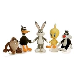 Looney Tunes Huggable 7" Set Plush (Bugs Bunny, Daffy Duck, Taz, Tweety, Sylvester)