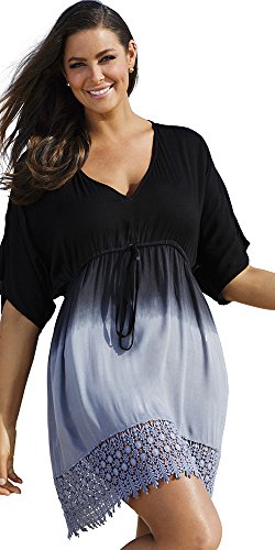 swimsuitsforall Women's Black Ombre Crochet Dress
