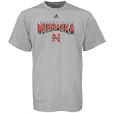 adidas Nebraska Cornhuskers Ash Book Smart T-shirt