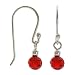 Sterling Silver Small Red cz disco ball Earrings