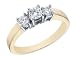 Diamond Engagement Anniversary Three Stone Ring 1/2 Carat (ctw) in 14K Yellow Gold