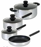 Sunbeam Heartwell 7-piece Aluminum Cookware Set in Silver Sunbeam Heartwell 7-piece Aluminum Cookware Set in Silver