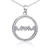 Devoted to MOM: Sterling Silver and CZ Diamond Eternal Circle MOM Pendant Necklace