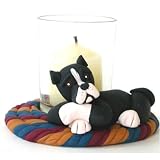 American Staffordshire Terrier Cozy Up Votive-Black and White