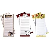 Creative Hobbies&reg; Magnetic Memo Note Pads, 8 x 3.5 Inches, 80 Sheets Per Pad, 2 Each of 3 Kitchen Cooking Designs - Total of 6 Pads (Set 10)