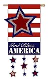 God Bless America Deluxe Applique Garden Size Flag
