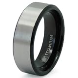 New 8mm Black Titanium Ring, Comfort Fit Band , Sizes 8 to 12 Half & Full