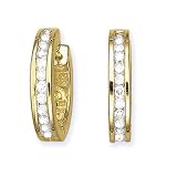 14K Yellow Gold 1/2 ct. Diamond Huggie Earrings (Higher Quality)