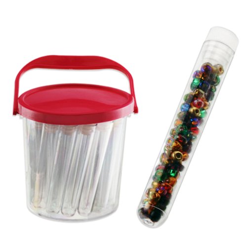 24pc Clear Acrylic Bead Tubes  Container - 6 