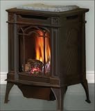 GVFS20N Arlington 20 Cast Iron Direct Vent Stove Remote Ready Painted Black Finish Natural Gas