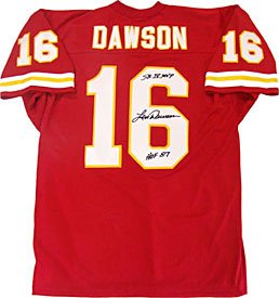 Len Dawson Super Bowl IV MVP HOF '87 Autographed / Signed Kansas City Chiefs Road Jersey