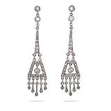 Eve's Addiction Jasmine's Long Dangling CZ Chandelier Earrings