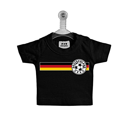 dress-puntos Mini T-Shirt Fußballlogo auf Deutschlandfahne Schwarz Rot Gold drpt-mt00356-2 Textil black / Motiv farbig Unisize