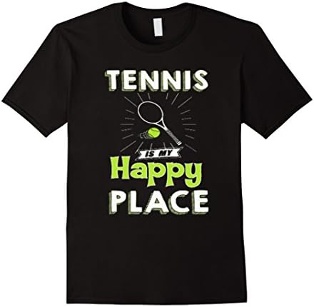 Men's Tennis shirt - TENNIS is my Happy Place Small Black