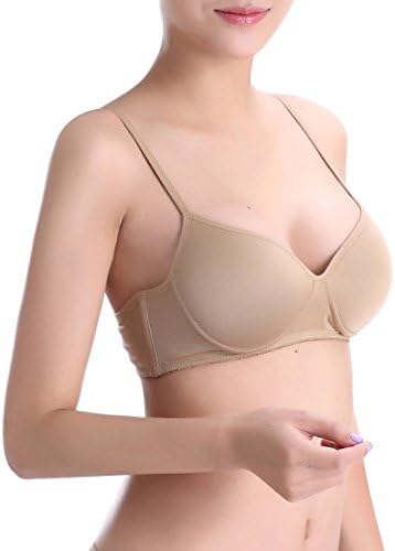 Cnhw Women's Ultra Thin Soft Comfortable Breathable Spun Silk Wireless Bra Skin 75/34A