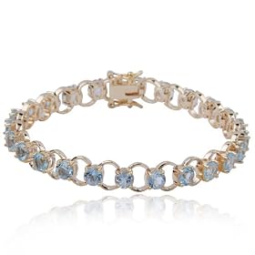 18k Yellow Gold Overlay Sterling Silver Blue Topaz Bracelet, 7.25 by Amazon.com Collection