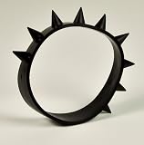 6pk Black Rubber Spike Bracelet Wristband Cyber Goth Emo Punk