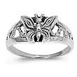 Sterling Silver Baby Ring in Butterfly Design - 2mm Band Width - 8mm Face Height - Sizes: 2-5 Sterling Silver Baby Ring in Butterfly Design - 2mm Band Width - 8mm Face Height - Sizes: 2-5