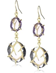 Misha Double Drop Amethyst Claw Earrings