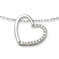 Miore Damen-Halskette mit Herzanh�nger 375 Wei�gold 45 cm Brillanten wei� M0836W9