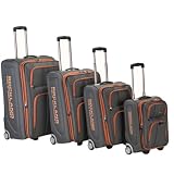 Rockland Luggage Varsity Polo Equipment 4 Piece Luggage Set, Charcoal, One Size