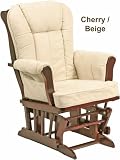 Stork Craft Sleigh Gilder Chair In Cherry With Beige Cushion
