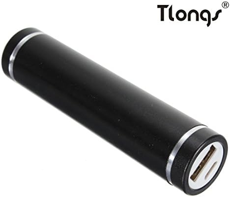 Tlongs 2600mAh Premium Aluminum Portable Charger Lipstick-Sized External Battery Power Bank for iPhone6 6S 6Plus iPhone5S, iPad Air mini, Samsung Galaxy Note5 4 3 S6 Edge HTC LG and More (Black)