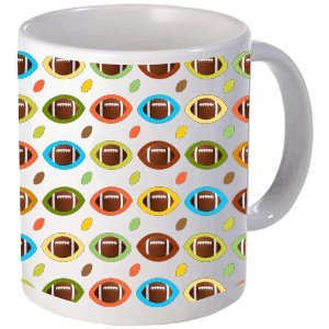 Rikki Knight Multi-Color Footballs Photo Quality 11 oz Ceramic Coffee Mug cup