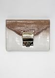 Alexis Hudson Santorini Ombre Envelope Clutch with Lock in Stone