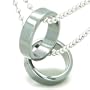 Amulet Love Set Hematite Gemstone Rings Boyfriend Girlfriend or Friendship Pendant Necklace on Stainless Steel Necklaces