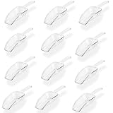 Candy Scoop Set - Package of 12 Clear Small Plastic Scoops for Wedding and Party Candy Buffets