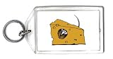 Keychain with cartoon, mouse, animal, cheese