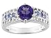 1.17CT AMETHYST .23CTW TANZANITE AND .35CTW WHITE TOPAZ STERLING SILVER RING