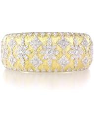 Diamond 18k Two Tone Gold Bangle Bracelet