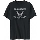 T-Shirt Mens Black " Dog Shower - U.S. AIR FORCE " Sports Large