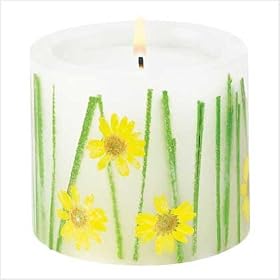 DARLING DAISIES CANDLE SPRING TIME REAL FLOWERS EASTER by Furniture Creations